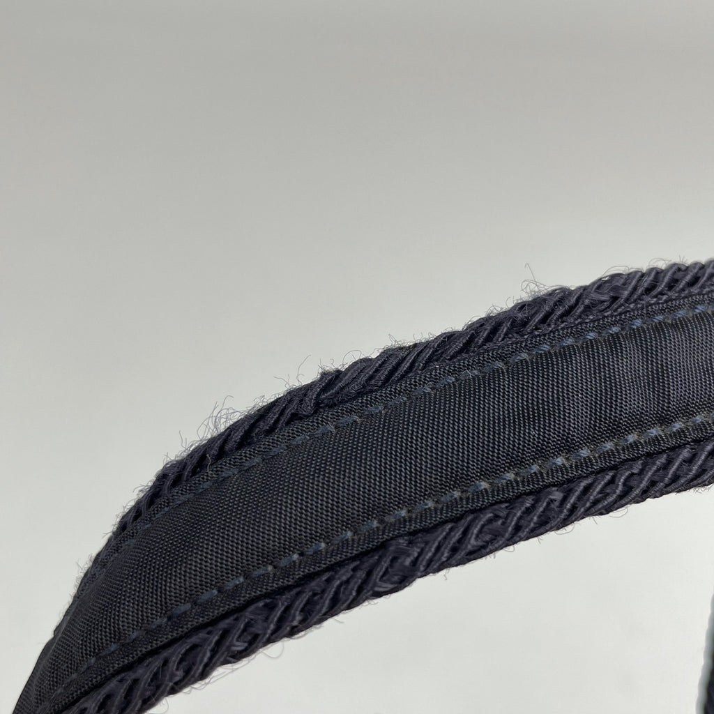 プラダ ロゴ ハンドバッグ ビーズ タッセル ハンドバッグ ナイロン ネイビー レディース 【中古】brbag