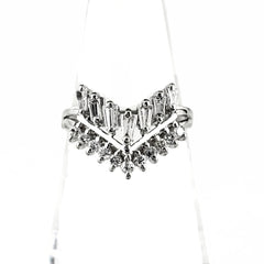 メレダイヤ デザインリング プラチナ 指輪 メレダイヤ リング 11号 Pt900 ダイヤモンド レディース ノンブランドジュエリー 【中古】nbjwl