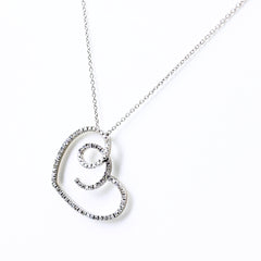 ハートモチーフ デザインネックレス ネックレス K18 WG 750 レディース ノンブランドジュエリー 【中古】nbjwl