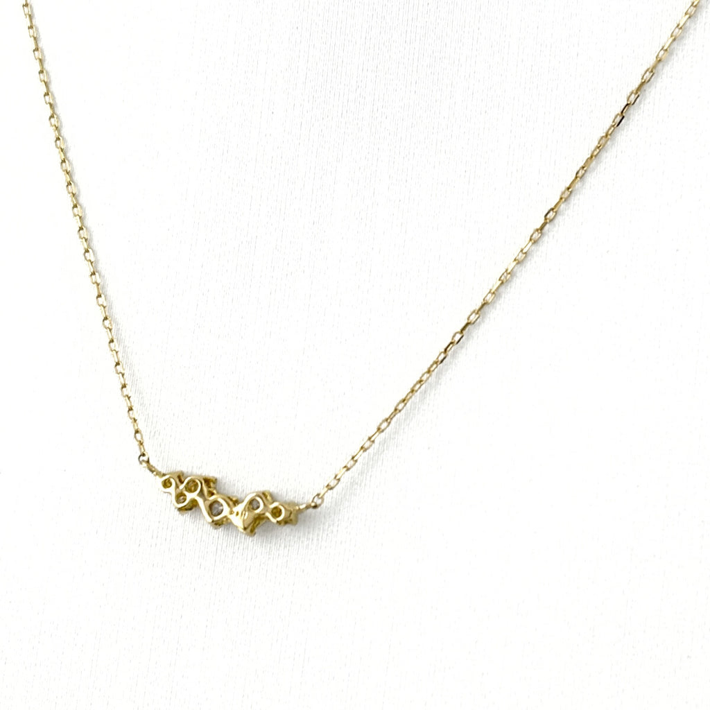 アーカー BBライン ネックレス YG イエローゴールド ペンダント メレダイヤ ネックレス 750 ダイヤモンド レディース ブランドジュエリー 【中古】brjwl