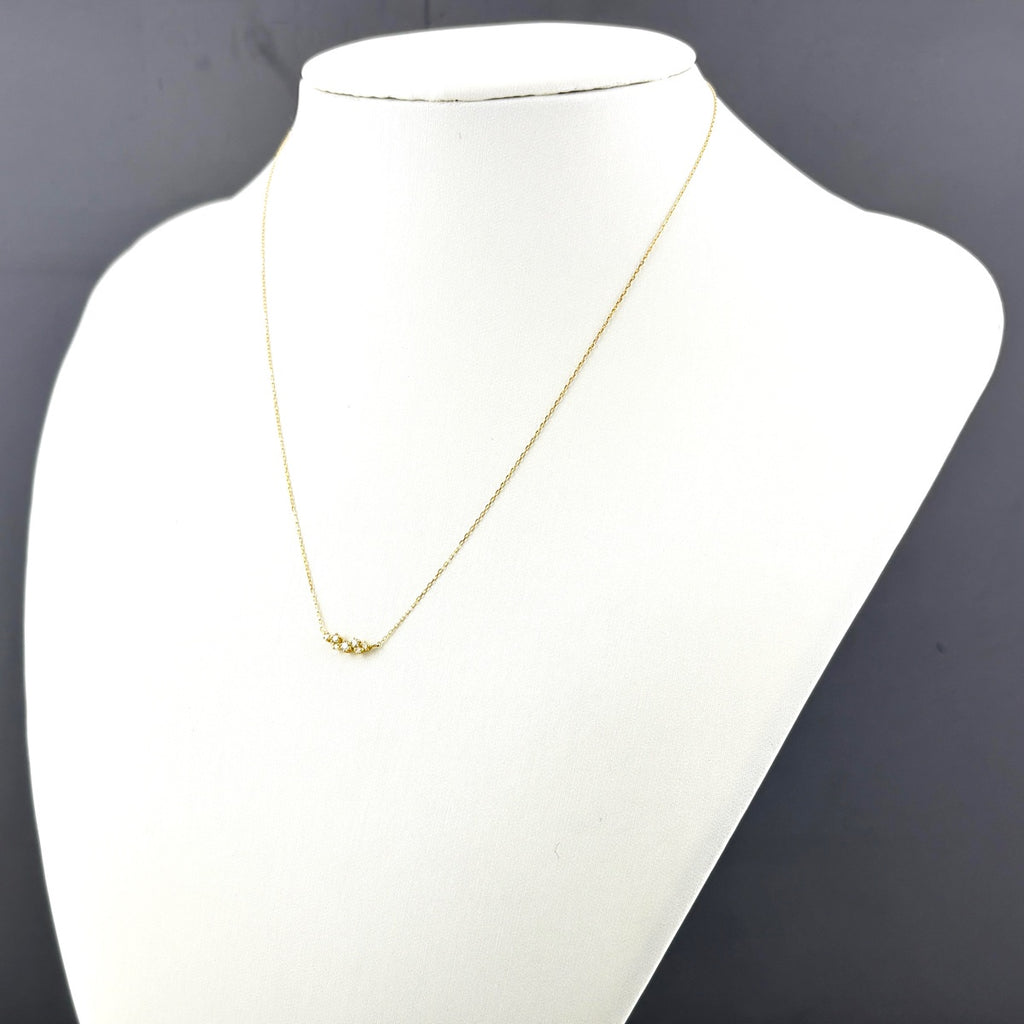 アーカー BBライン ネックレス YG イエローゴールド ペンダント メレダイヤ ネックレス 750 ダイヤモンド レディース ブランドジュエリー 【中古】brjwl