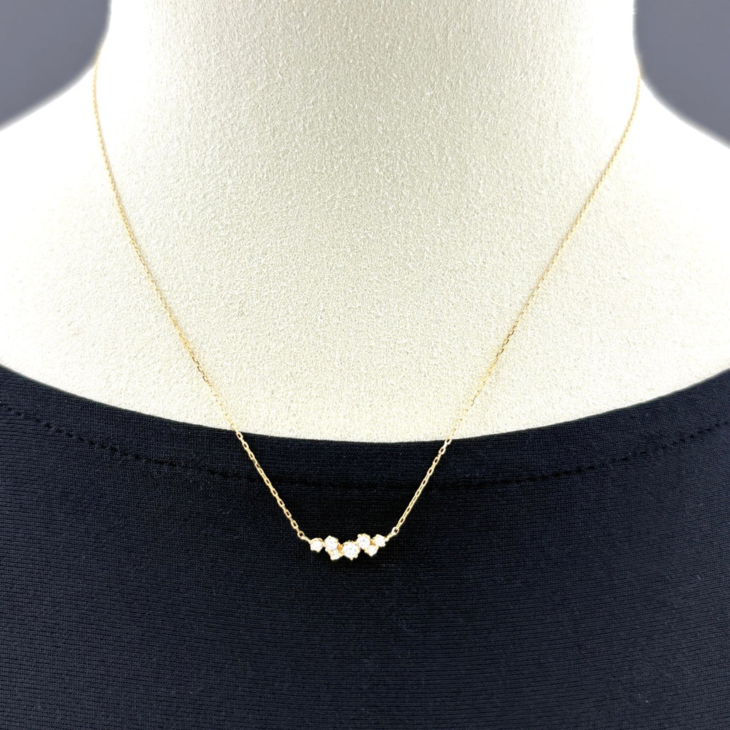 アーカー BBライン ネックレス YG イエローゴールド ペンダント メレダイヤ ネックレス 750 ダイヤモンド レディース ブランドジュエリー 【中古】brjwl