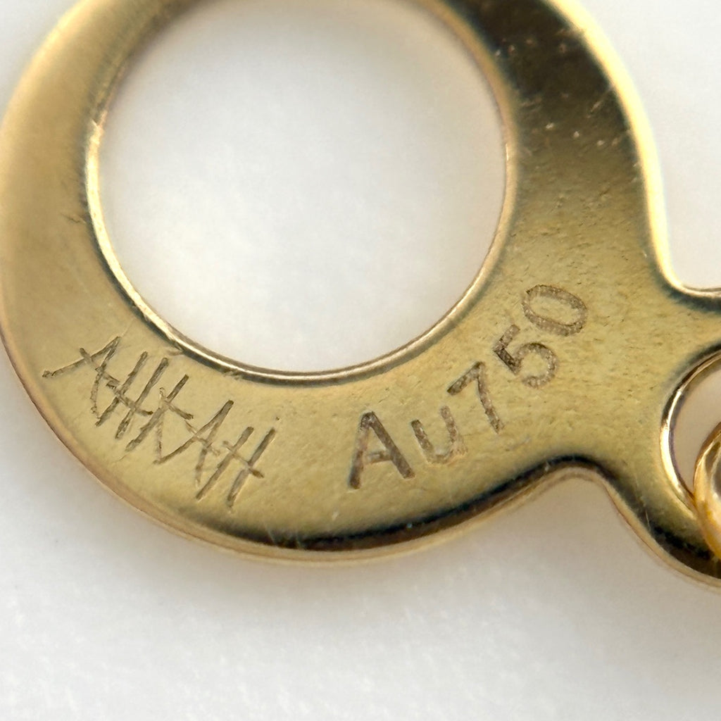 アーカー BBライン ネックレス YG イエローゴールド ペンダント メレダイヤ ネックレス 750 ダイヤモンド レディース ブランドジュエリー 【中古】brjwl