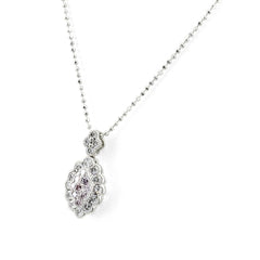 ピンクダイヤモンド デザインネックレス ネックレス K18 WG ダイヤモンド レディース ノンブランドジュエリー 【中古】nbjwl