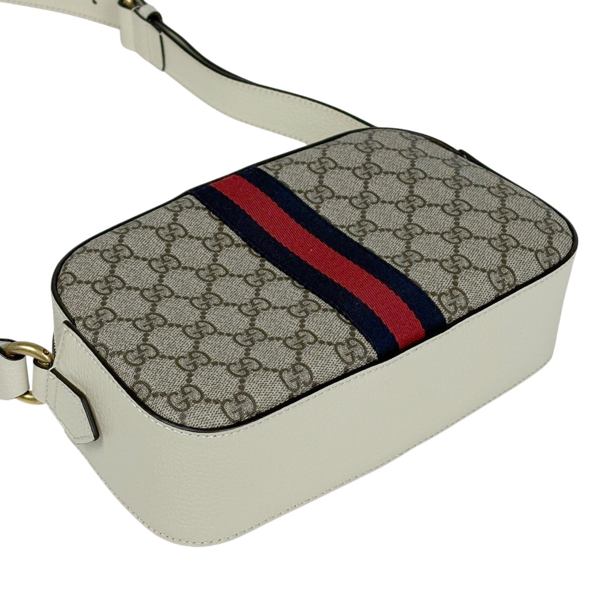 ✨美品✨GUCCI シェリーライン GG ショルダーバッグ レザー ホワイト グッチ ショルダーバッグ シェリーライン バック GG PVC ホワイト