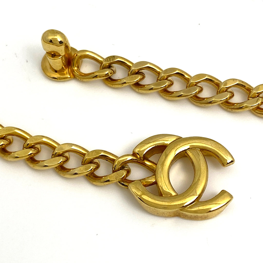 シャネル ココマーク チェーン ネックレス チョーカー ターンロック ネックレス GP ゴールド レディース 【中古】bracc