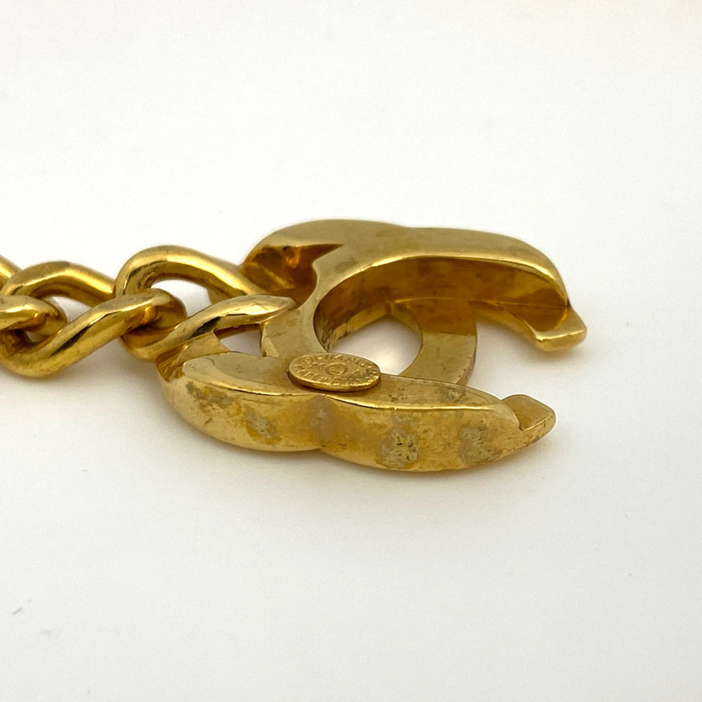 シャネル ココマーク チェーン ネックレス チョーカー ターンロック ネックレス GP ゴールド レディース 【中古】bracc