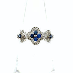 サファイア デザインリング 指輪 メレダイヤ リング 12.5号 K18 サファイア ダイヤモンド レディース ノンブランドジュエリー 【中古】nbjwl