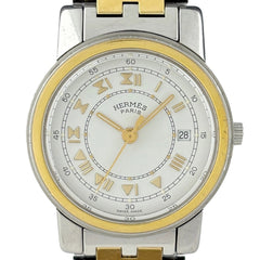 エルメス キャリック CA1.220 腕時計 SS GP クォーツ ホワイト レディース 時計 【中古】wtcbb