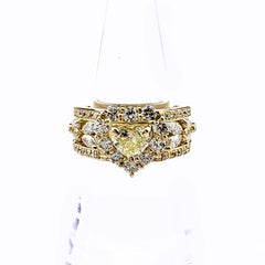 ハートモチーフ YG K18 指輪 メレダイヤ リング 12号 ダイヤモンド レディース ノンブランドジュエリー 【中古】nbjwl