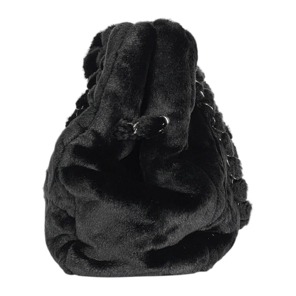 シャネル ココマーク チェーン トートバッグ カメリア ショルダーバッグ トートバッグ ファー ブラック レディース 【中古】brbag