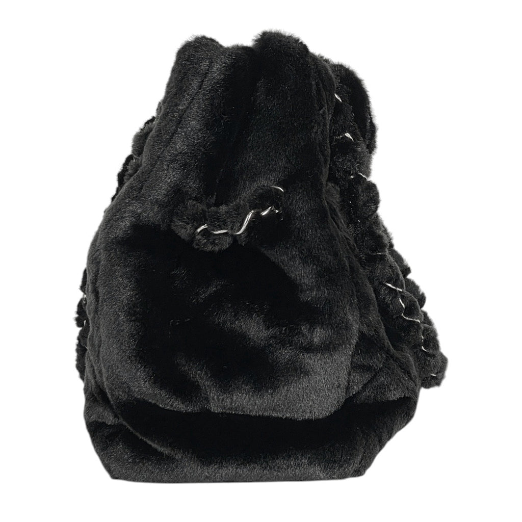 シャネル ココマーク チェーン トートバッグ カメリア ショルダーバッグ トートバッグ ファー ブラック レディース 【中古】brbag