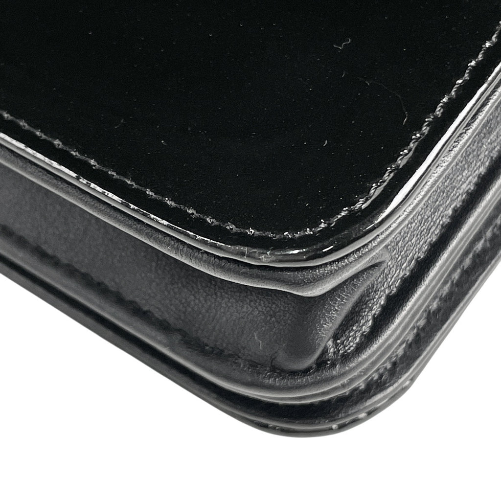 シャネル ココマーク チェーン ショルダーバッグ チェーンウォレット 財布 スタッズ エナメル ショルダーバッグ パテントレザー ブラック レディース 【中古】brbag