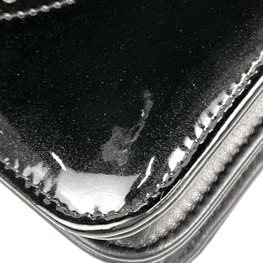 シャネル ココマーク チェーン ショルダーバッグ チェーンウォレット 財布 スタッズ エナメル ショルダーバッグ パテントレザー ブラック レディース 【中古】brbag