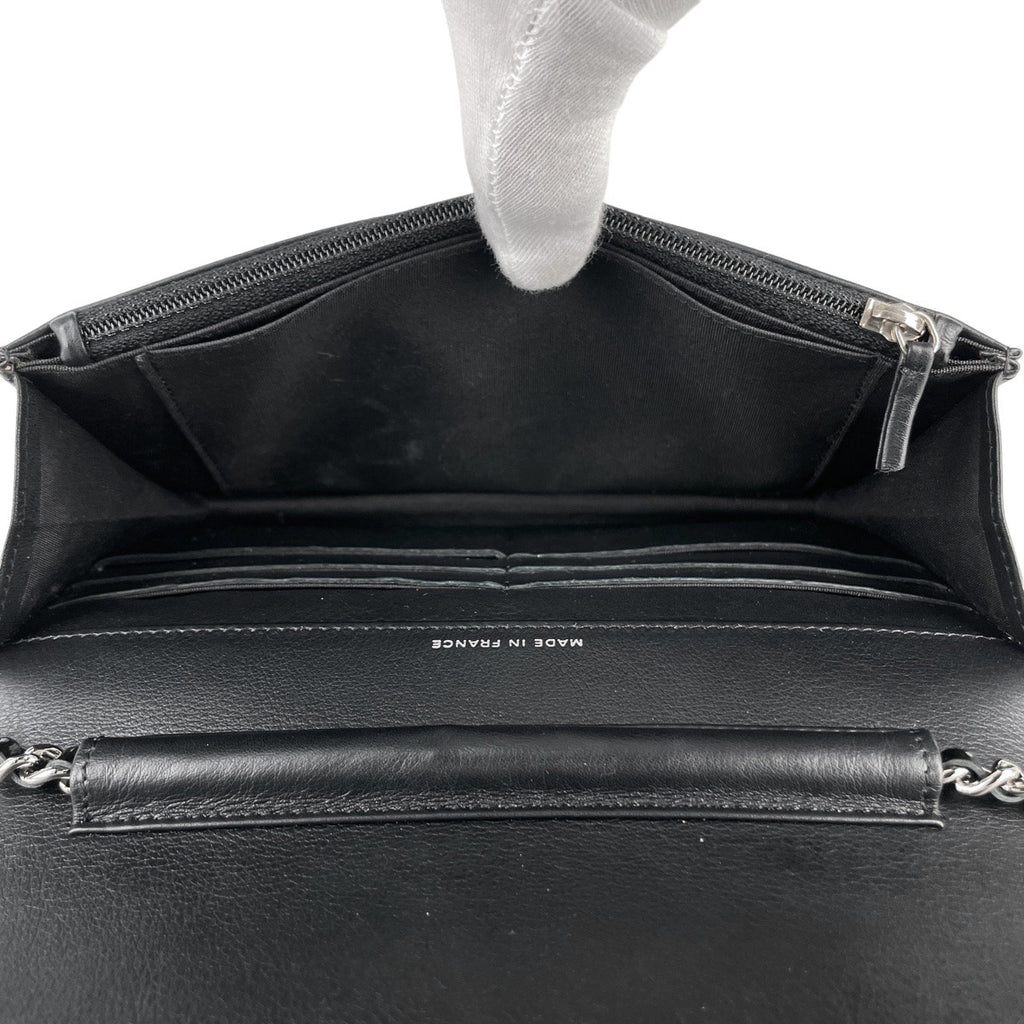 シャネル ココマーク チェーン ショルダーバッグ チェーンウォレット 財布 スタッズ エナメル ショルダーバッグ パテントレザー ブラック レディース 【中古】brbag