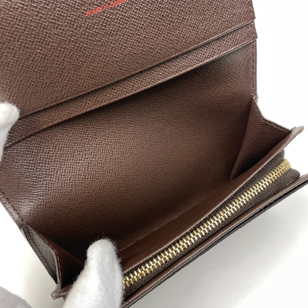 ルイ・ヴィトン ポルト モネ ビエ トレゾール L字ファスナー 二つ折り財布 ダミエ ブラウン N61736 レディース 【中古】brbag