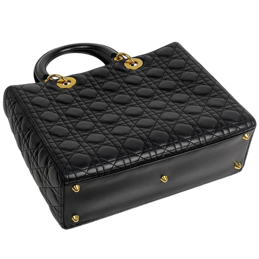 クリスチャンディオール レディディオール 2WAY ショルダーバッグ カナージュ ハンドバッグ レザー ブラック レディース 【中古】brbag