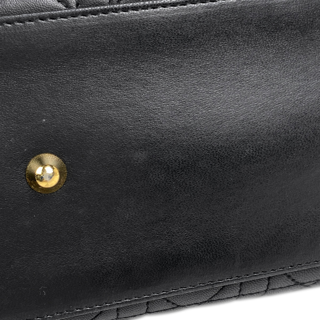 クリスチャンディオール レディディオール 2WAY ショルダーバッグ カナージュ ハンドバッグ レザー ブラック レディース 【中古】brbag