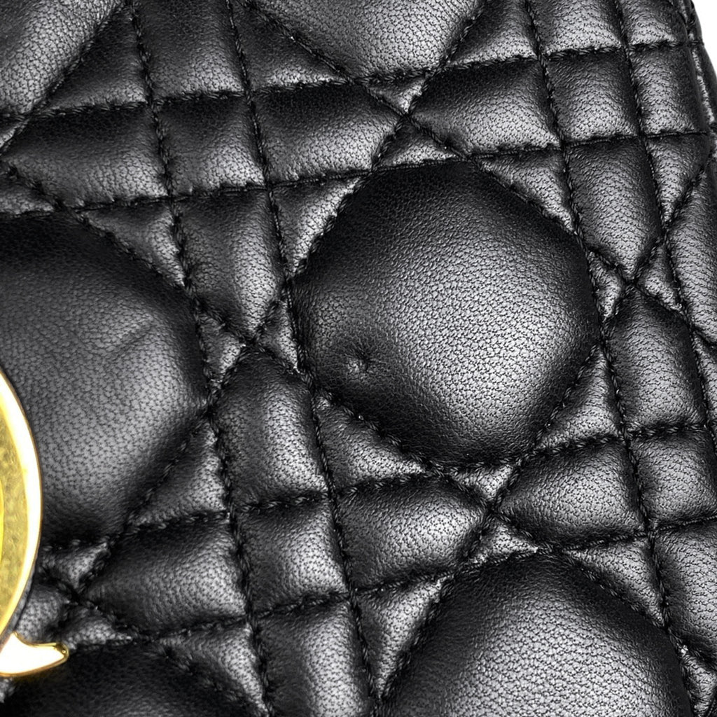 クリスチャンディオール レディディオール 2WAY ショルダーバッグ カナージュ ハンドバッグ レザー ブラック レディース 【中古】brbag