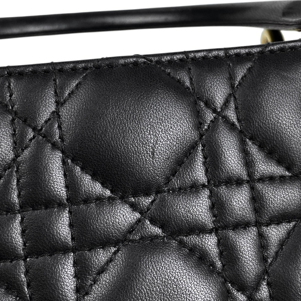 クリスチャンディオール レディディオール 2WAY ショルダーバッグ カナージュ ハンドバッグ レザー ブラック レディース 【中古】brbag