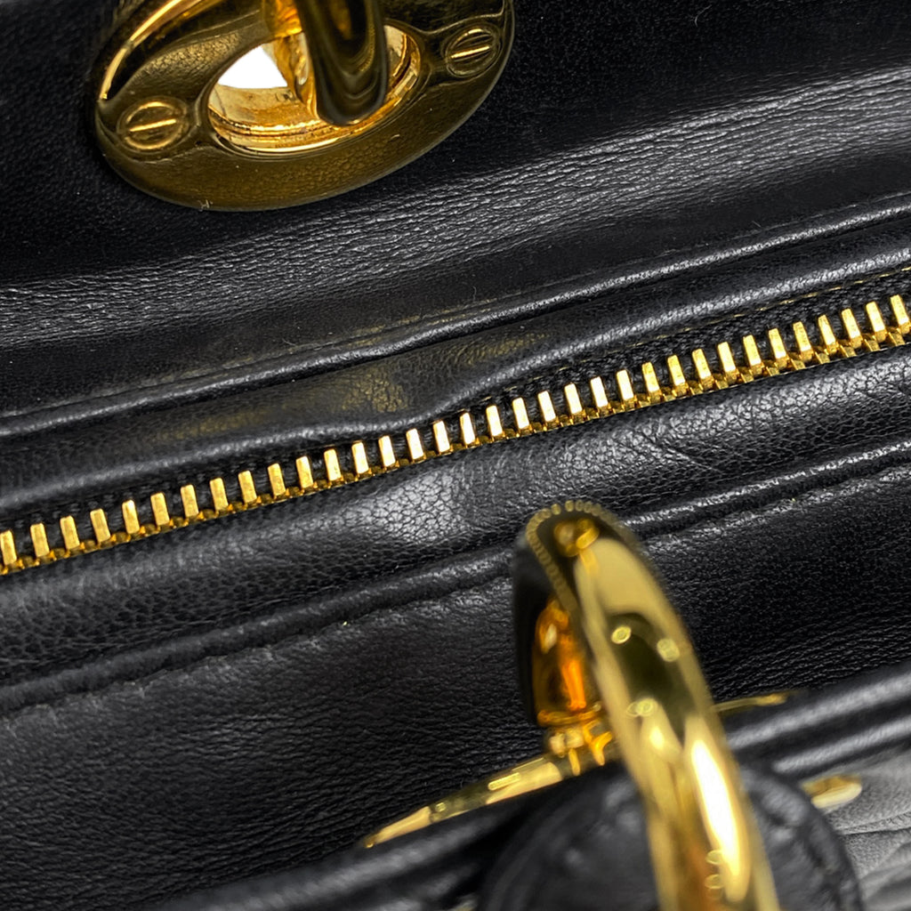 クリスチャンディオール レディディオール 2WAY ショルダーバッグ カナージュ ハンドバッグ レザー ブラック レディース 【中古】brbag