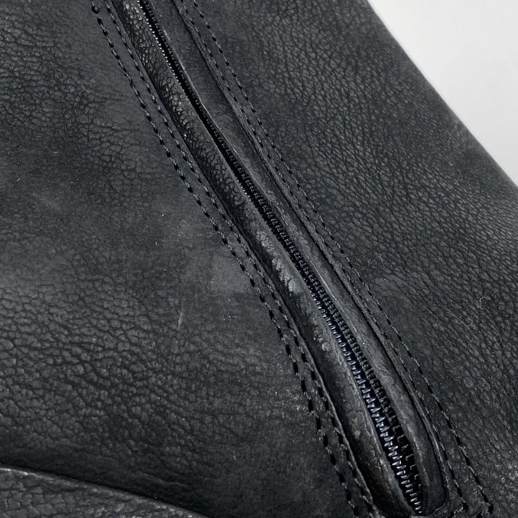 プラダ ロゴ ジップアップ ショートブーツ スポーツライン ウェッジソール 靴 ブーツ レザー ブラック レディース 【中古】brapp