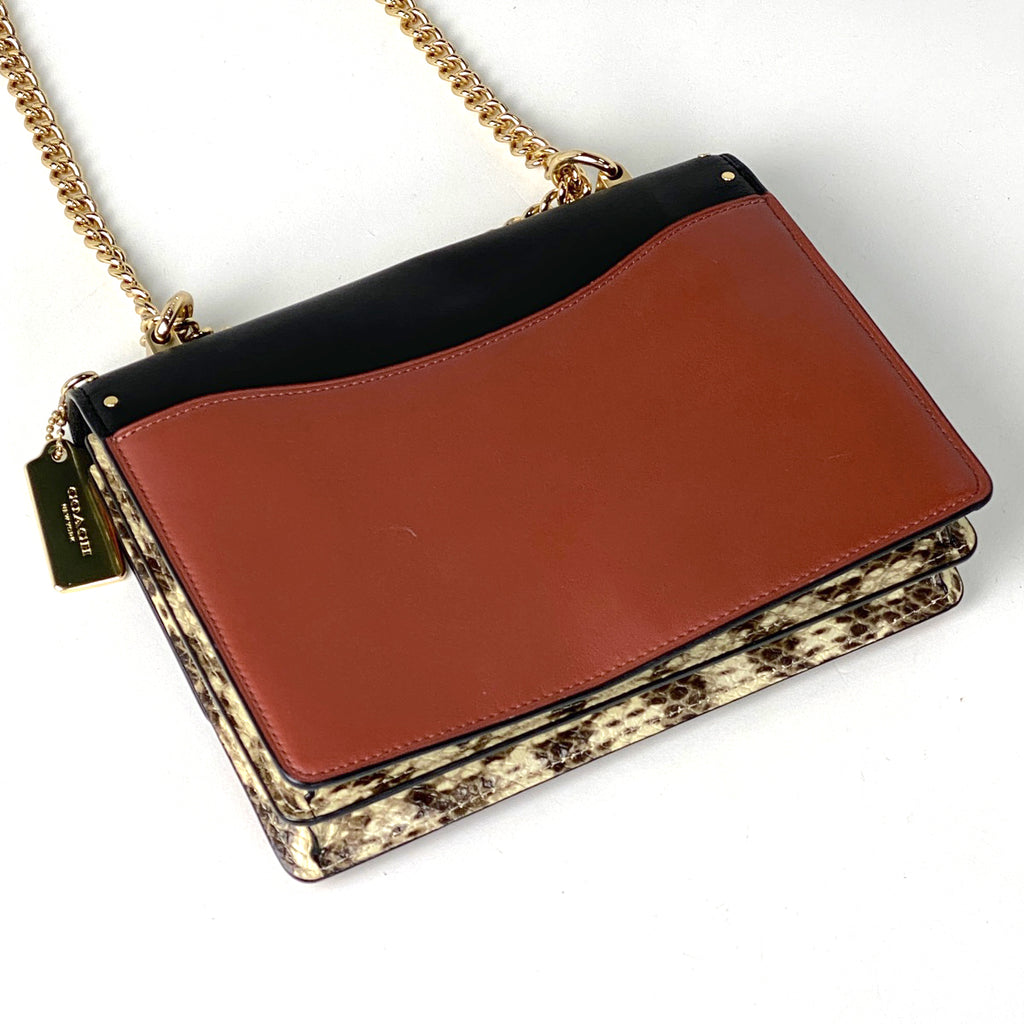 コーチ シグネチャー チェーン ショルダーバッグ スタッズ ショルダーバッグ レザー ブラック マルチカラー 9040 レディース 【中古】brbag