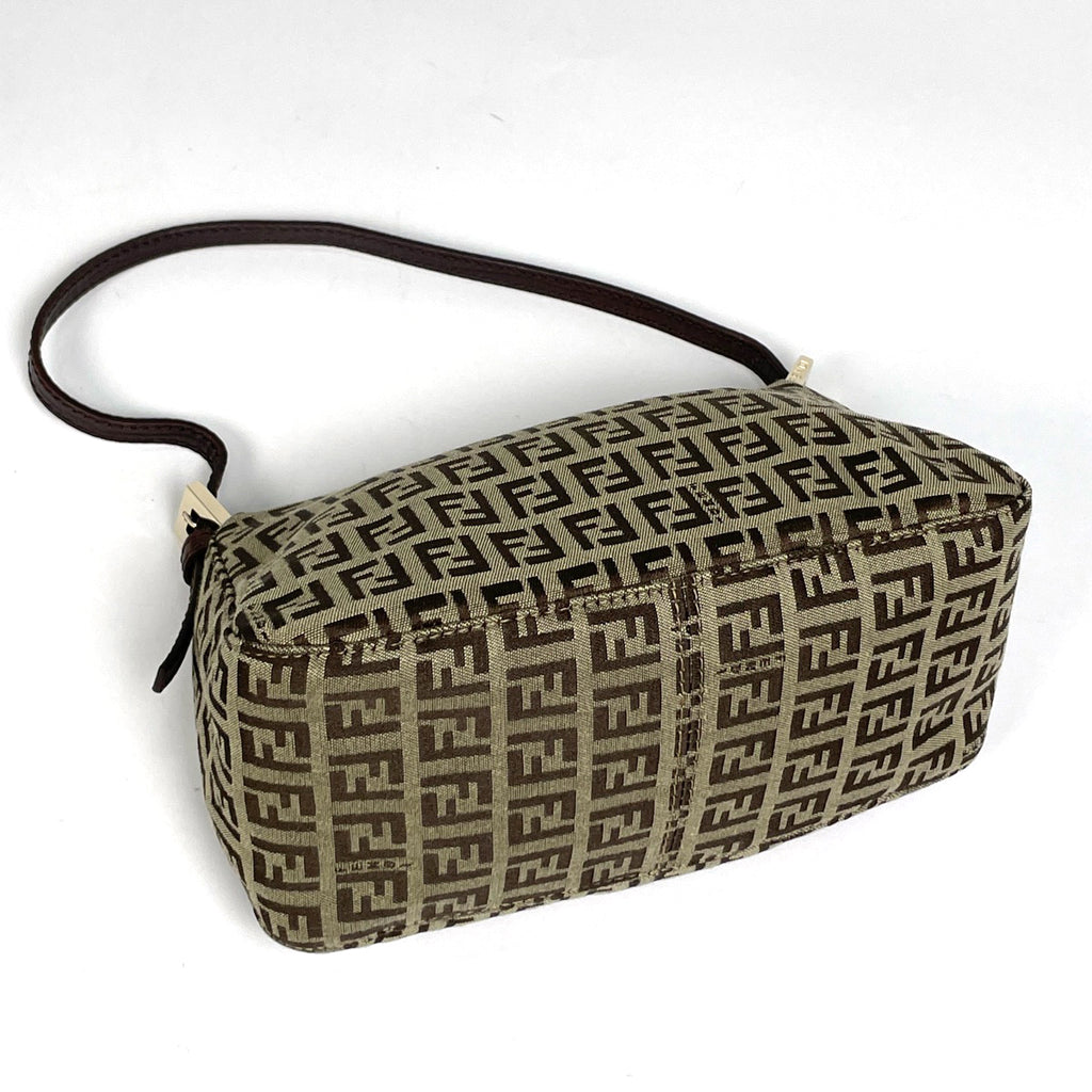 フェンディ ズッキーノ柄 ワンショルダーバッグ 肩掛け 手提げ ミニ マンマバゲット ショルダーバッグ キャンバス ブラウン 8BR180 レディース 【中古】brbag