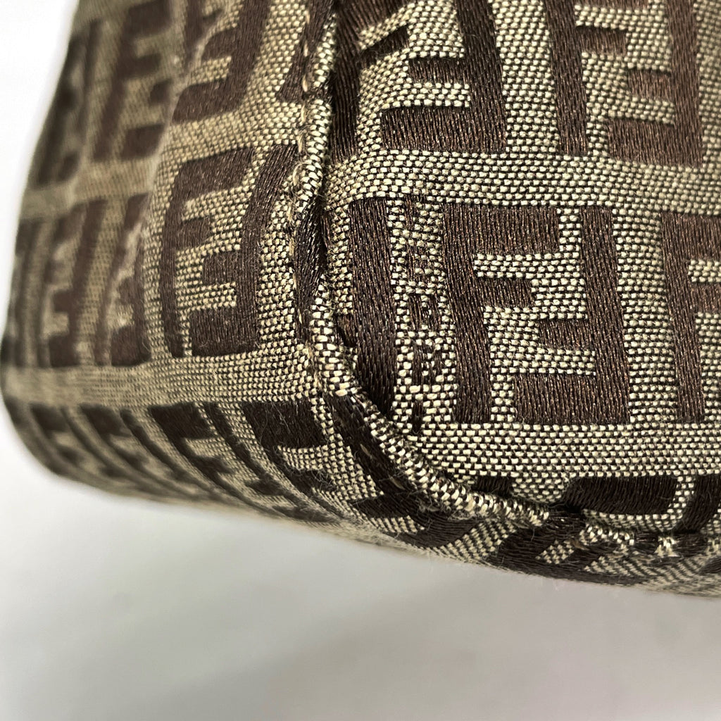 フェンディ ズッキーノ柄 ワンショルダーバッグ 肩掛け 手提げ ミニ マンマバゲット ショルダーバッグ キャンバス ブラウン 8BR180 レディース 【中古】brbag