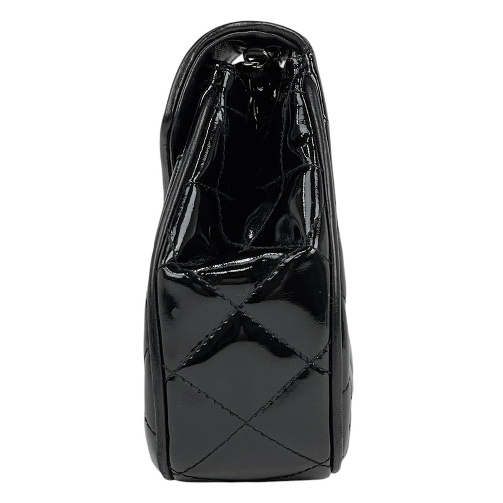 シャネル ココマーク フリンジ チェーン ショルダーバッグ タッセル マトラッセ エナメル ショルダーバッグ パテントレザー ブラック レディース 【中古】brbag