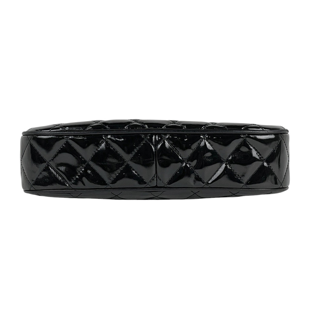 シャネル ココマーク フリンジ チェーン ショルダーバッグ タッセル マトラッセ エナメル ショルダーバッグ パテントレザー ブラック レディース 【中古】brbag