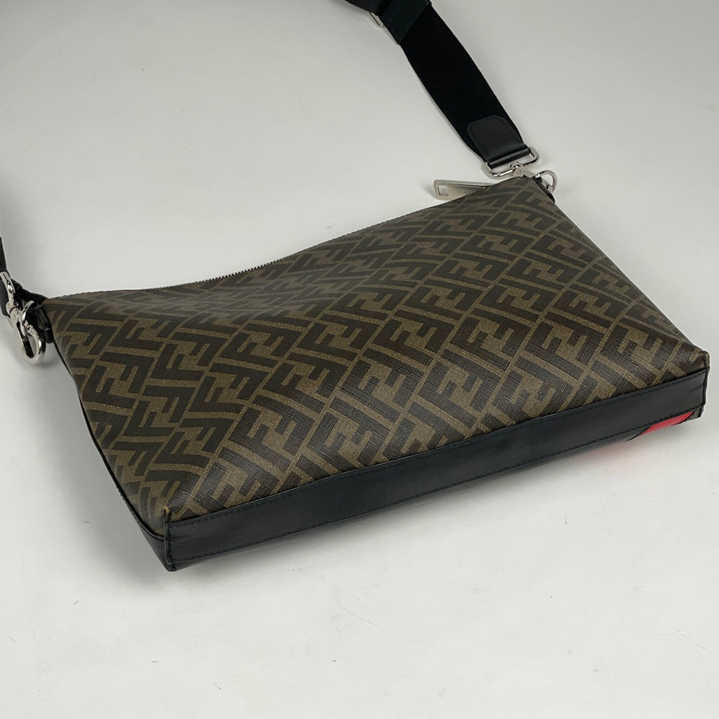 フェンディ ズッカ柄 ショルダーバッグ 2WAY クラッチバッグ ショルダーバッグ レザー ブラック ブラウン 7VA470 レディース 【中古】brbag