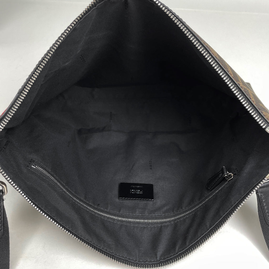 フェンディ ズッカ柄 ショルダーバッグ 2WAY クラッチバッグ ショルダーバッグ レザー ブラック ブラウン 7VA470 レディース 【中古】brbag