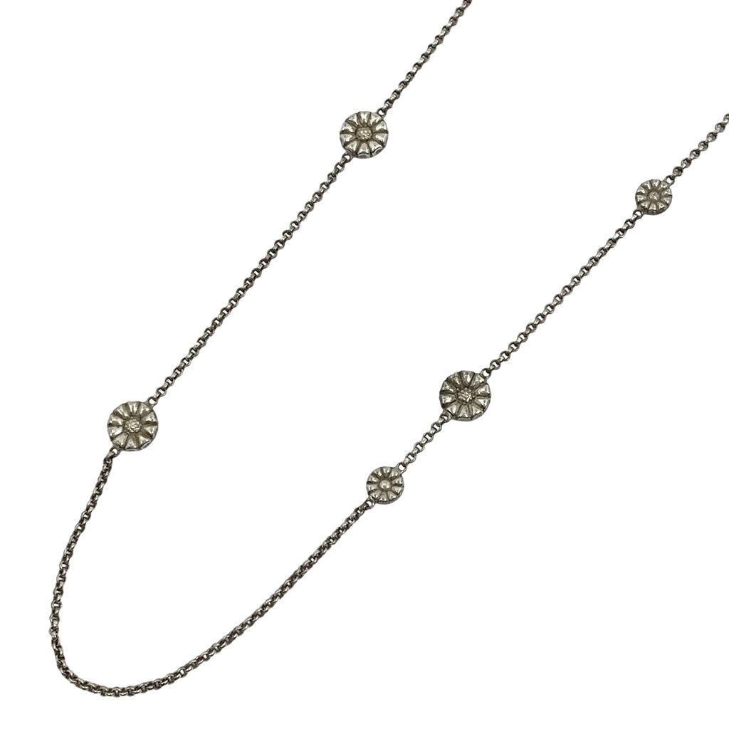 ジョージジェンセン デザイン ロング ネックレス デイジー フラワー ネックレス シルバー925 シルバー レディース 【中古】bracc