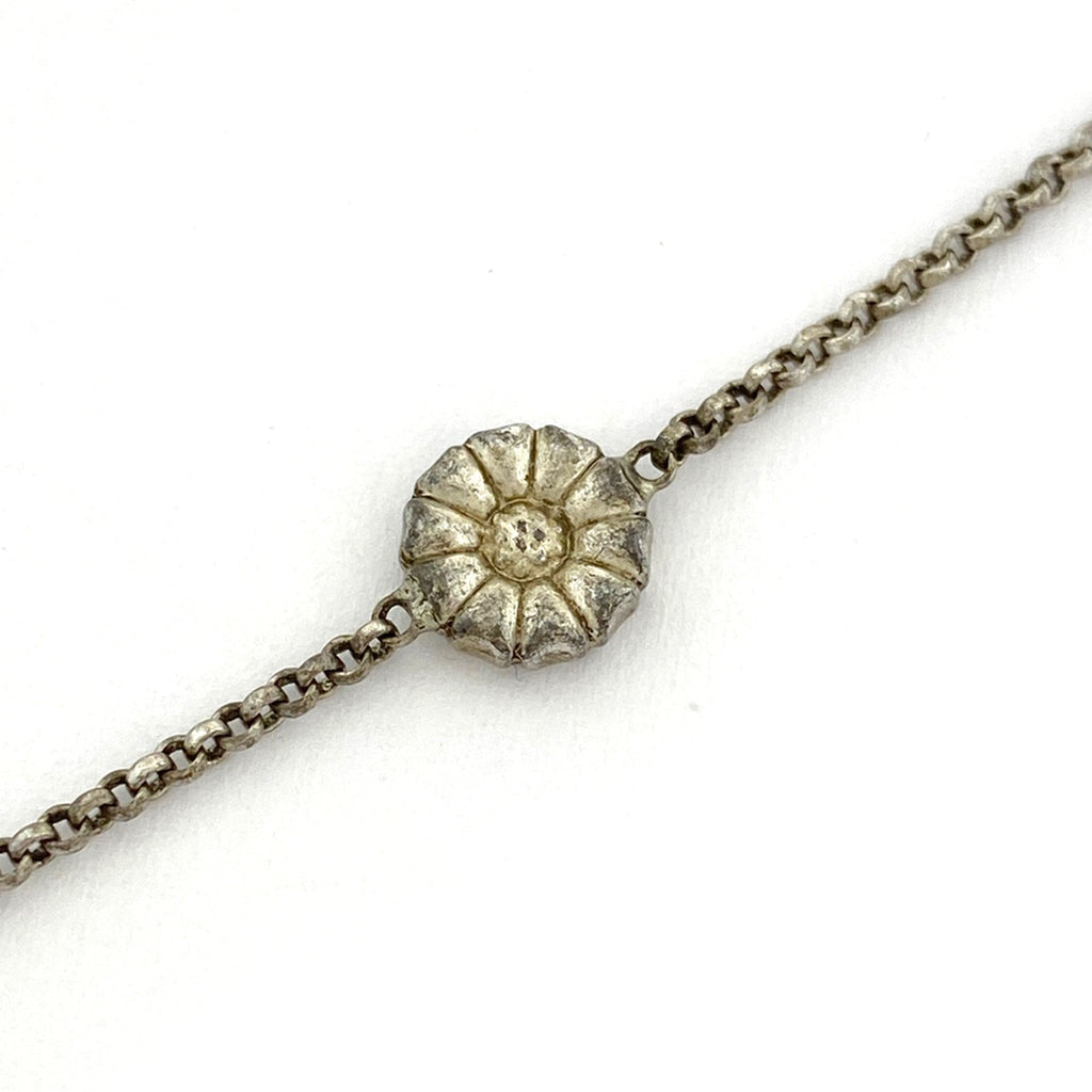 ジョージジェンセン デザイン ロング ネックレス デイジー フラワー ネックレス シルバー925 シルバー レディース 【中古】bracc