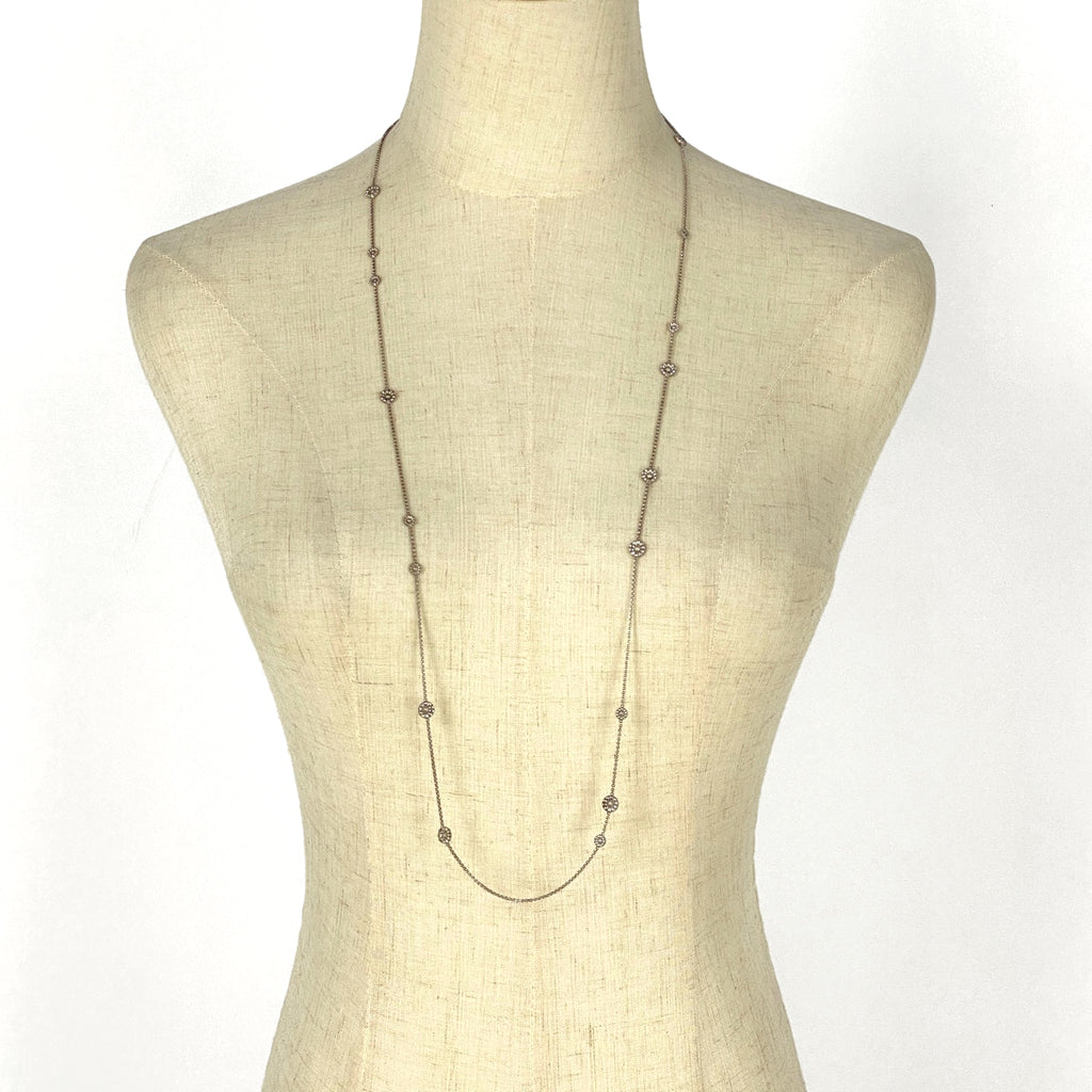 ジョージジェンセン デザイン ロング ネックレス デイジー フラワー ネックレス シルバー925 シルバー レディース 【中古】bracc