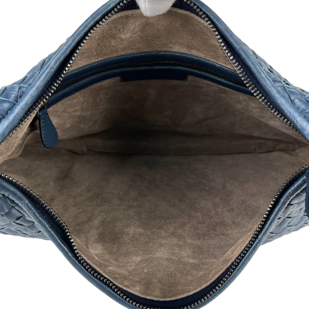 ボッテガヴェネタ イントレチャート ショルダーバッグ ハンドバッグ 肩掛け ショルダーバッグ レザー ブルー 115653 レディース 【中古】brbag