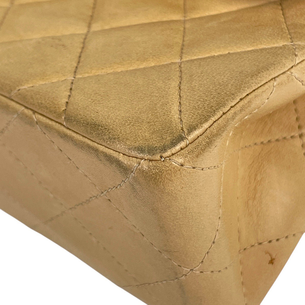 シャネル マトラッセ Wフラップ チェーン ショルダーバッグ ココマーク ショルダーバッグ レザー ベージュ A01113 レディース 【中古】brbag