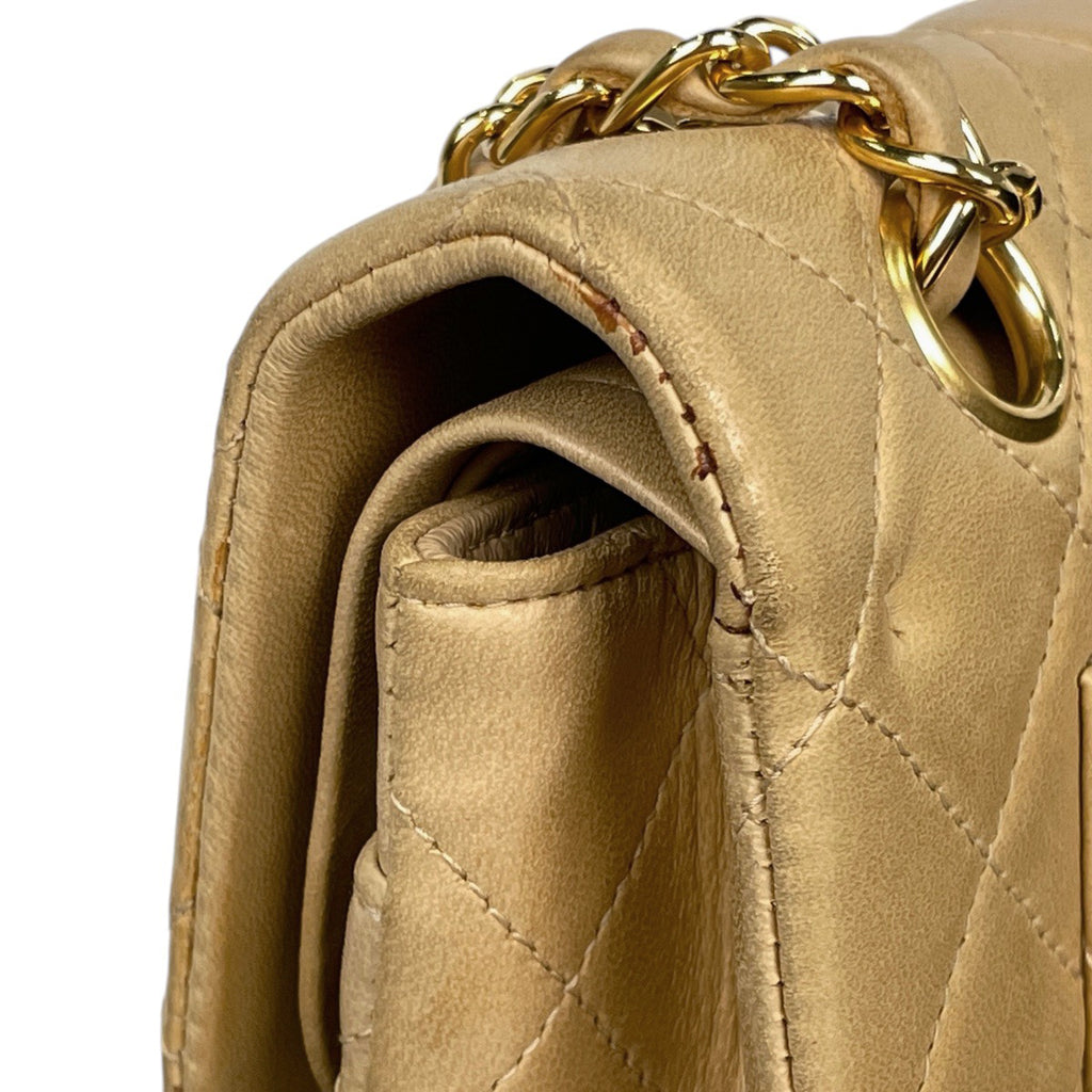 シャネル マトラッセ Wフラップ チェーン ショルダーバッグ ココマーク ショルダーバッグ レザー ベージュ A01113 レディース 【中古】brbag