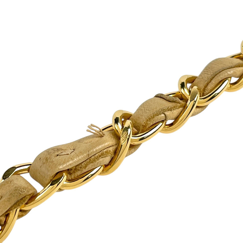 シャネル マトラッセ Wフラップ チェーン ショルダーバッグ ココマーク ショルダーバッグ レザー ベージュ A01113 レディース 【中古】brbag