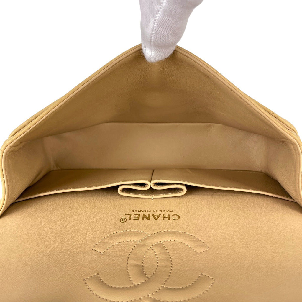 シャネル マトラッセ Wフラップ チェーン ショルダーバッグ ココマーク ショルダーバッグ レザー ベージュ A01113 レディース 【中古】brbag