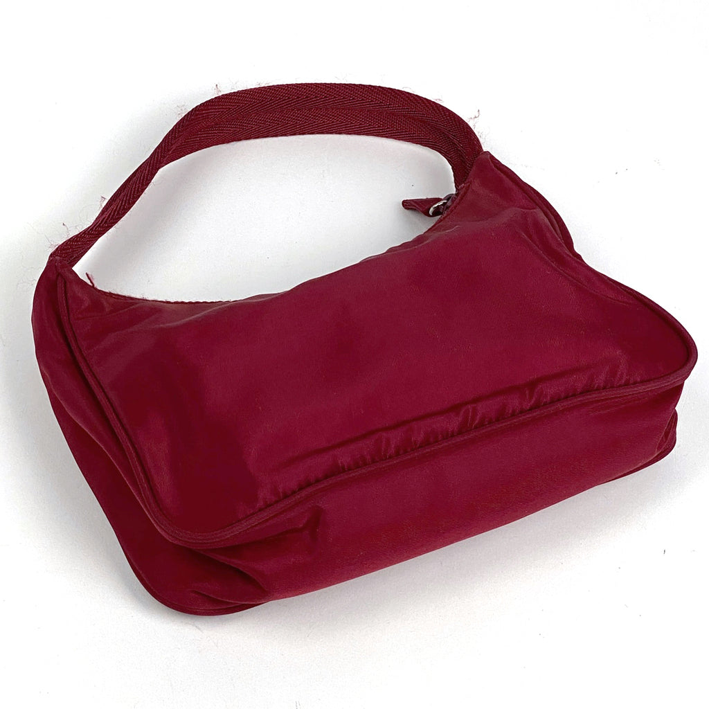 プラダ ロゴプレート ハンドバッグ ポーチ ショルダーバッグ ハンドバッグ ナイロン レッド レディース 【中古】brbag