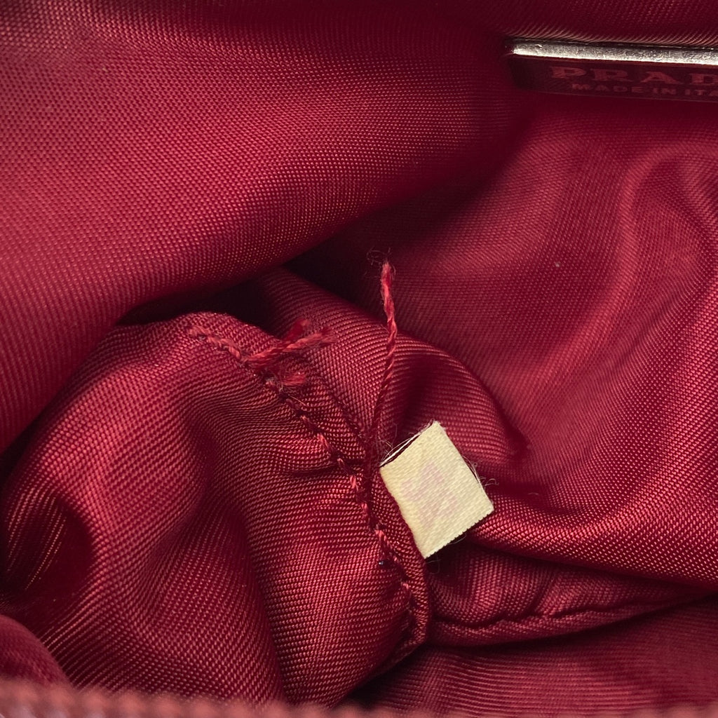 プラダ ロゴプレート ハンドバッグ ポーチ ショルダーバッグ ハンドバッグ ナイロン レッド レディース 【中古】brbag