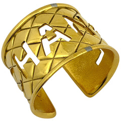 シャネル ロゴ バングル マトラッセ 腕輪 バングル GP ゴールド レディース 【中古】bracc