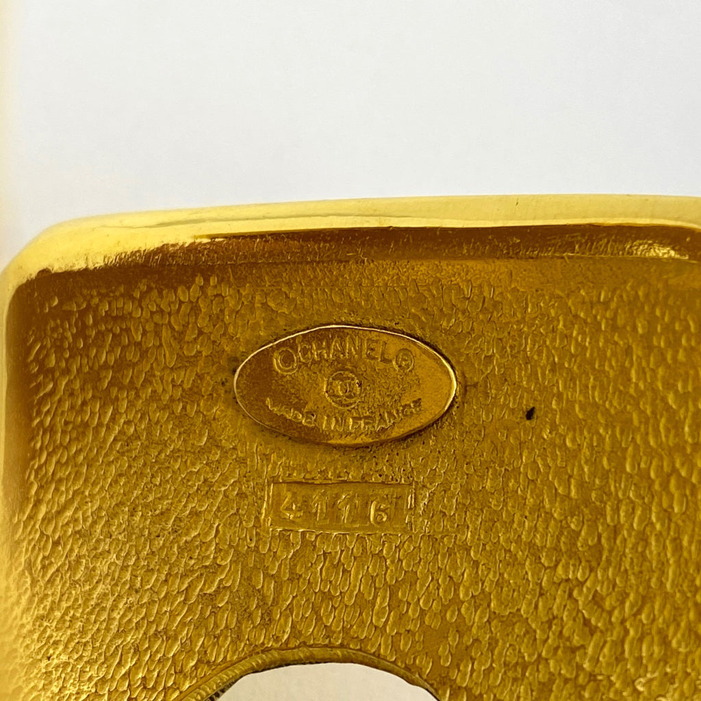 シャネル ロゴ バングル マトラッセ 腕輪 バングル GP ゴールド レディース 【中古】bracc