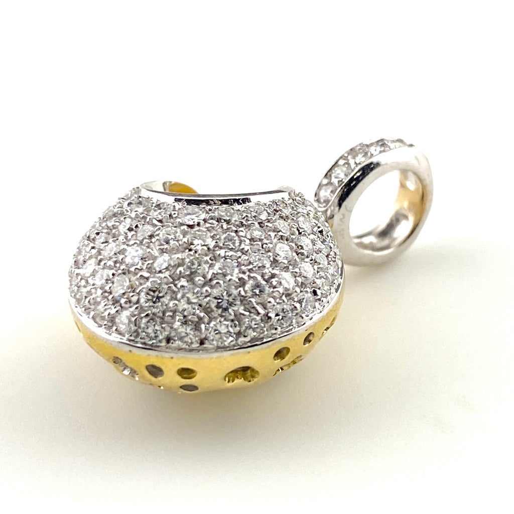 ポンテヴェキオ メレダイヤ デザインペンダントトップ YG イエローゴールド ペンダントトップ 750 ダイヤモンド レディース 【中古】brjwl