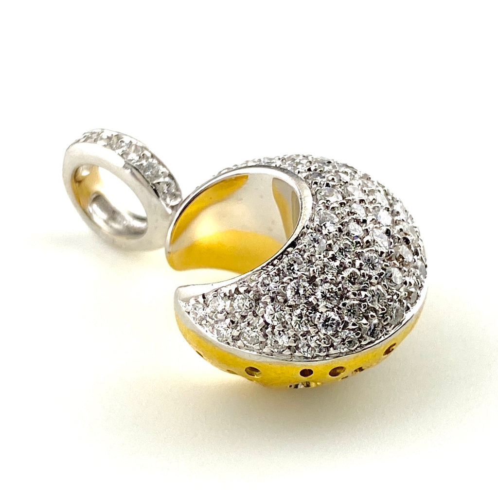 ポンテヴェキオ メレダイヤ デザインペンダントトップ YG イエローゴールド ペンダントトップ 750 ダイヤモンド レディース 【中古】brjwl