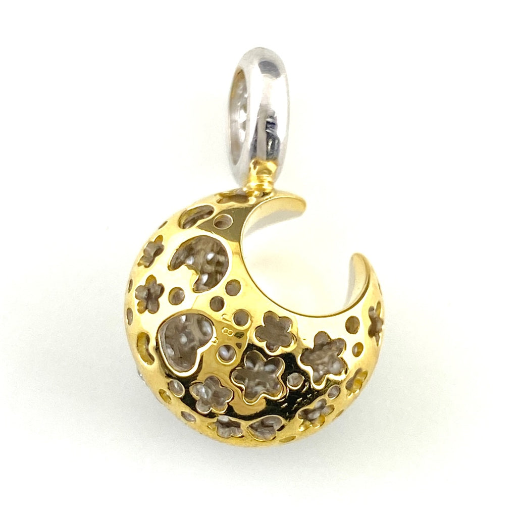 ポンテヴェキオ メレダイヤ デザインペンダントトップ YG イエローゴールド ペンダントトップ 750 ダイヤモンド レディース 【中古】brjwl