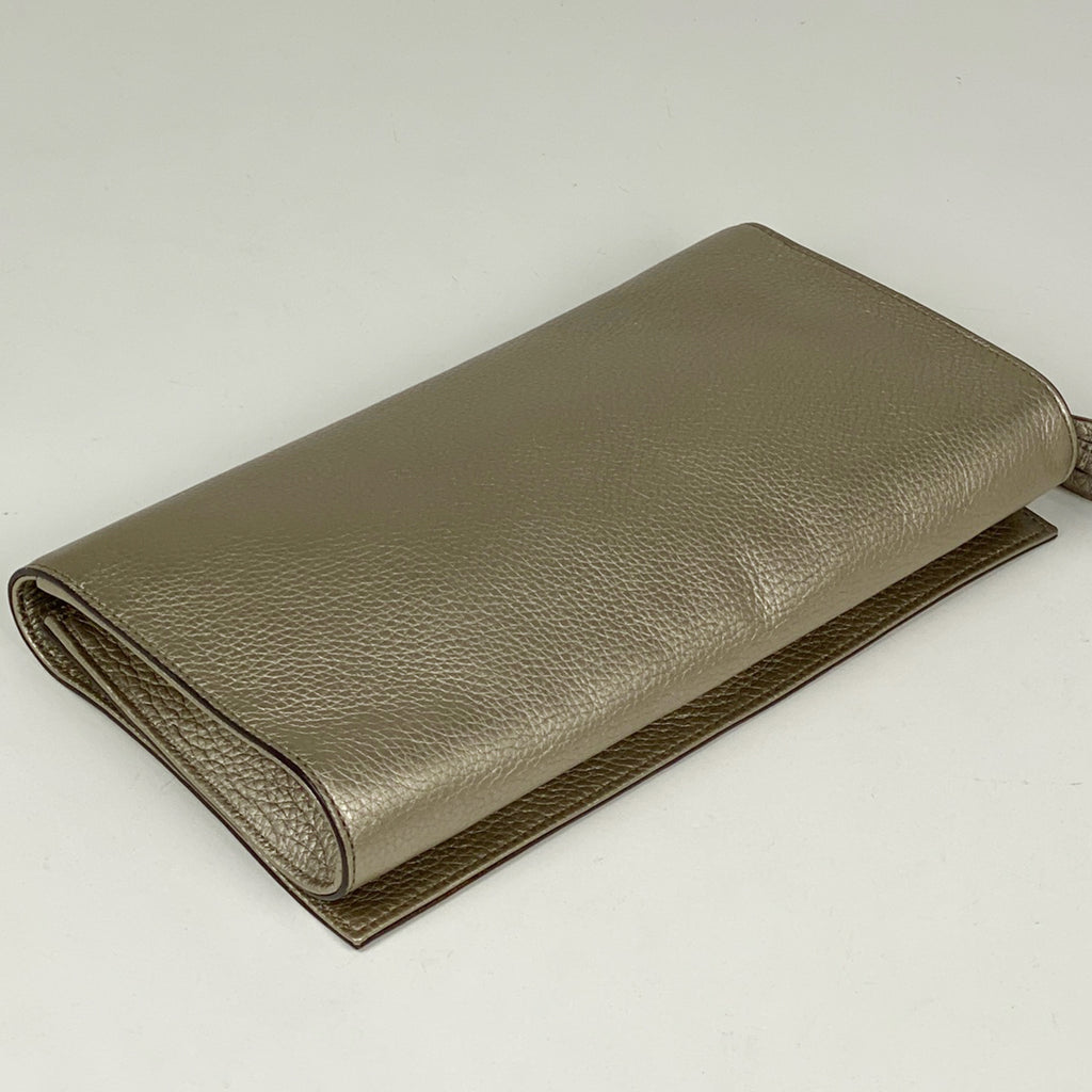 グッチ ソーホー クラッチバッグ セカンドバッグ フリンジ インターロッキングG クラッチバッグ レザー シャンパンゴールド 336753　 レディース 【中古】brbag