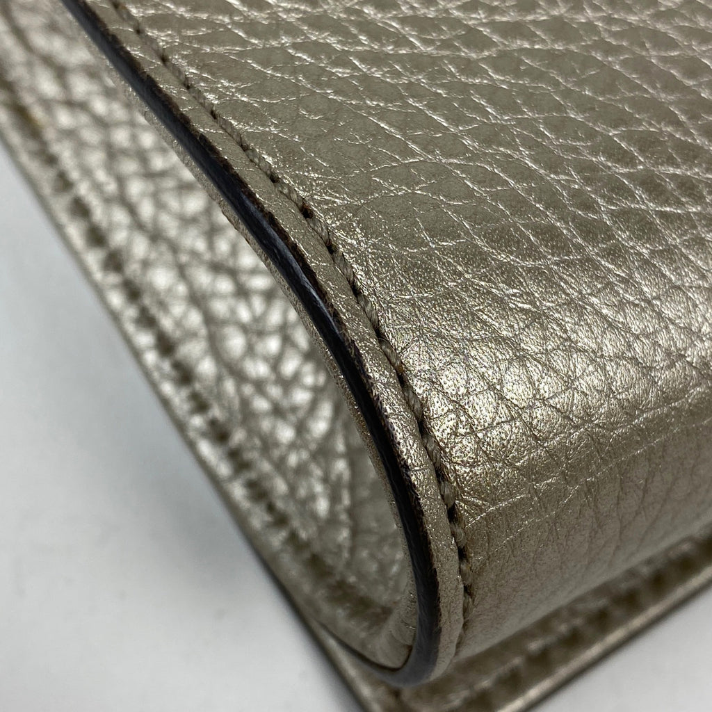 グッチ ソーホー クラッチバッグ セカンドバッグ フリンジ インターロッキングG クラッチバッグ レザー シャンパンゴールド 336753　 レディース 【中古】brbag